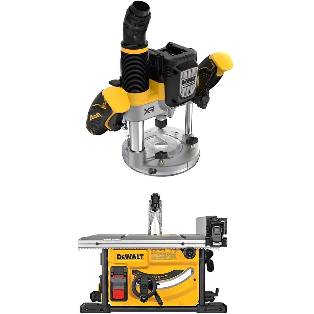 DEWALT Jobsite Table Saw & 20V MAX Cordless Plunge Router Bundle – DEW000011299