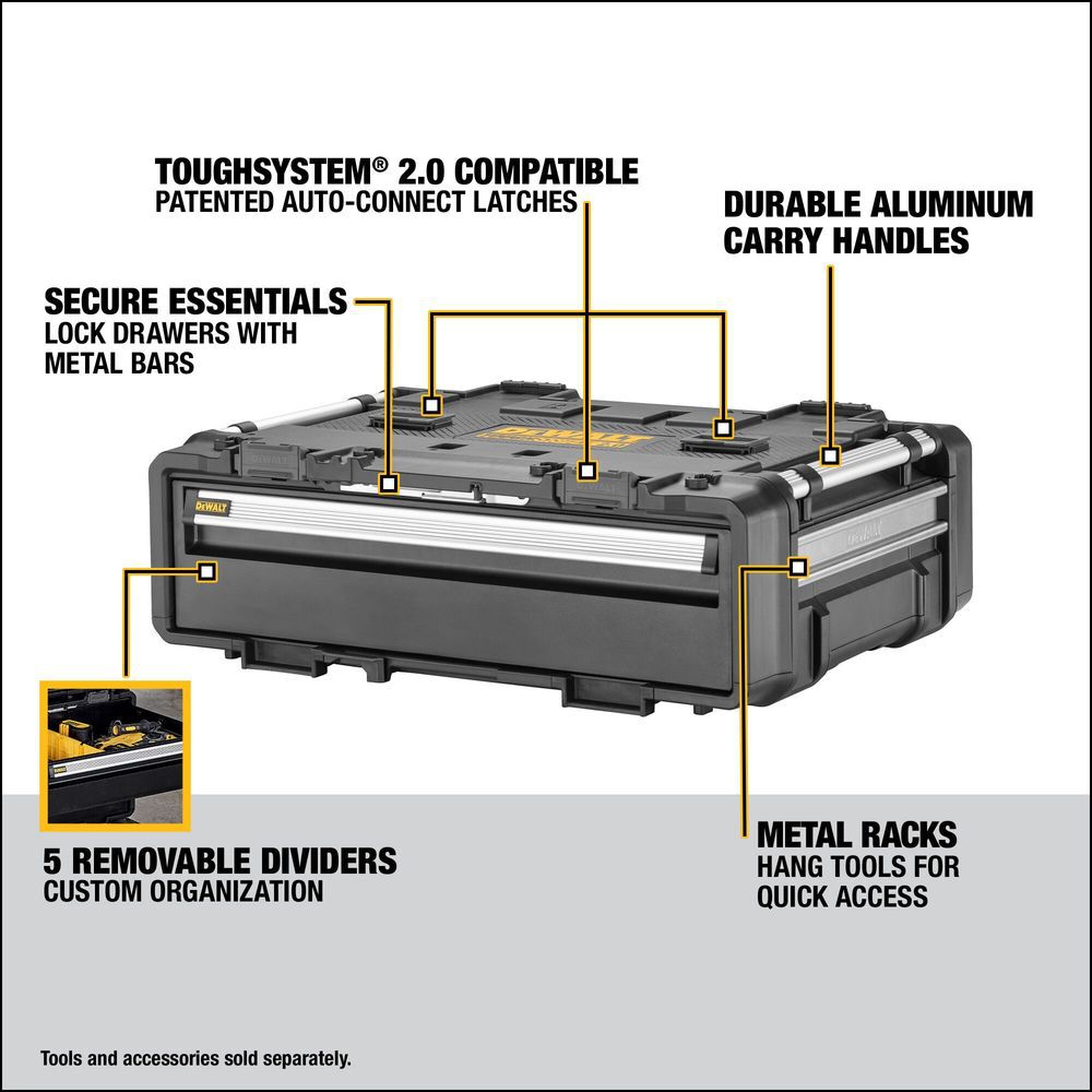 DEWALT TOUGHSYSTEM 2.0 DXL 30 Inch 1 Deep Drawer Unit, large image number 6