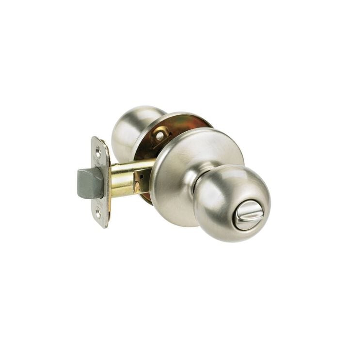 Kwikset Satin Nickel Bed/Bath Polo Privacy Door Knob Set