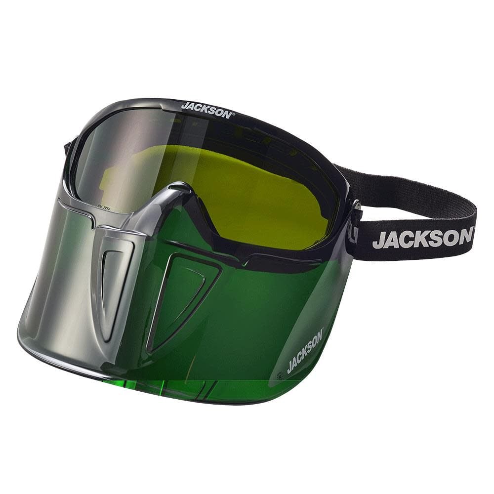 Jackson Safety GPL530 Premium Goggle with Detachable Face Shield Shade 3 IR Lens Anti-Fog Coating Green Frame, large image number 1