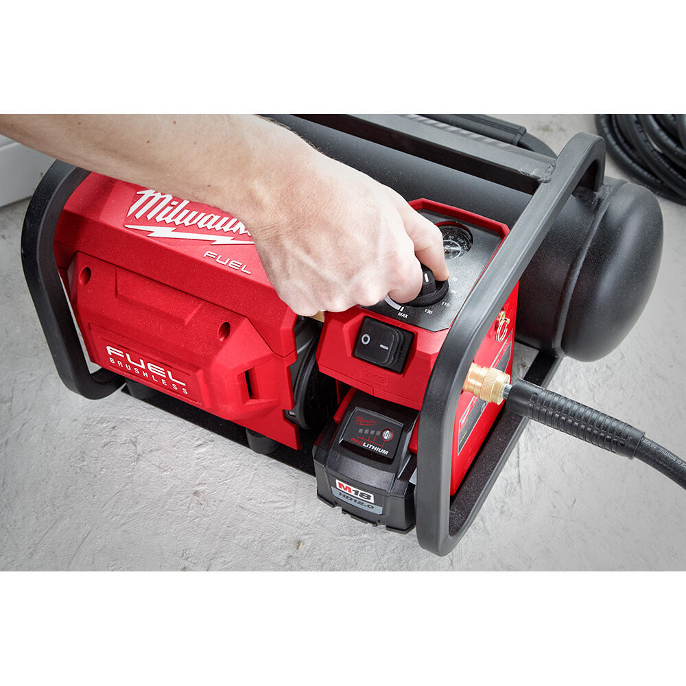 Milwaukee M18 FUEL 2 Gallon Air Compressor with M18 12.0Ah Battery Pack, large image number 9