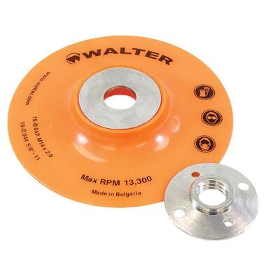 Walter 4-1/2 Inch Backing Pad Assembly, 5/8 Inch-11 Inch Thread, 1 Pack