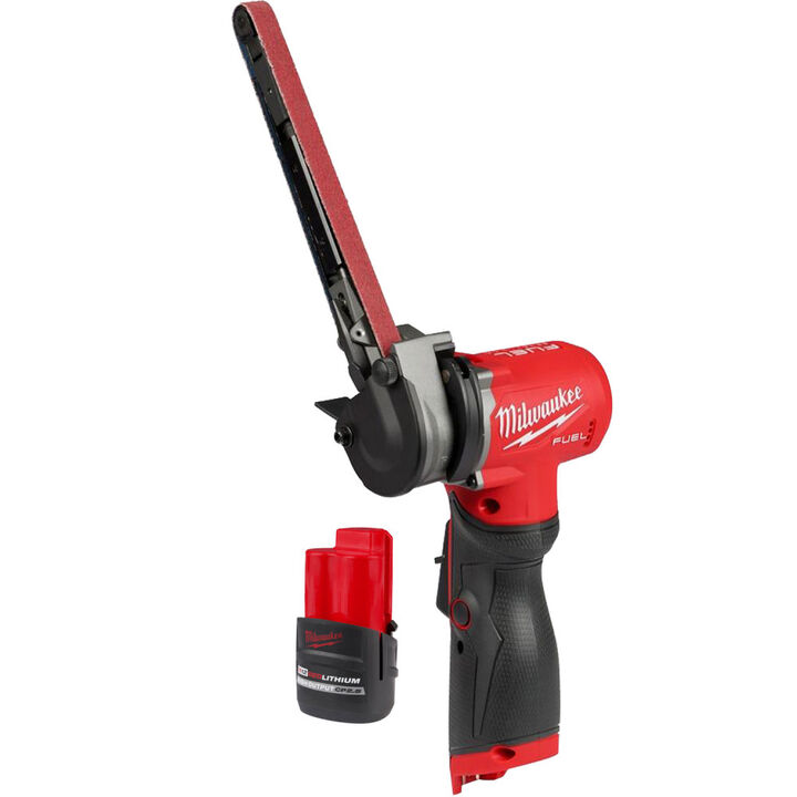 Milwaukee M12 FUEL 1/2 Inch x 18 Inch Bandfile, CP2.5 Battery Pack Bundle