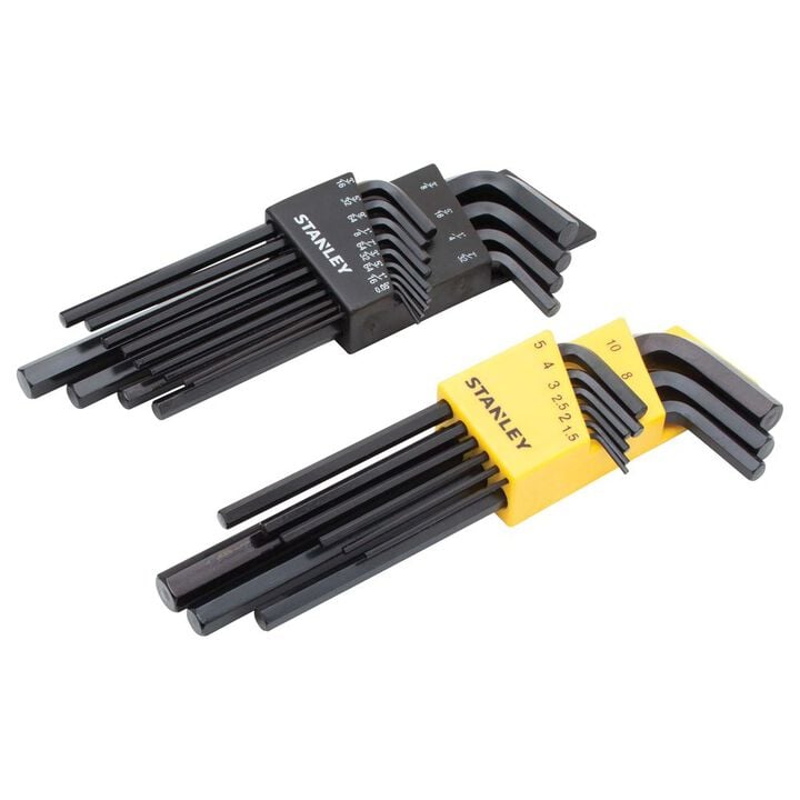 Stanley Hex Keys, Metric and SAE, Propeller Turner Set of 22
