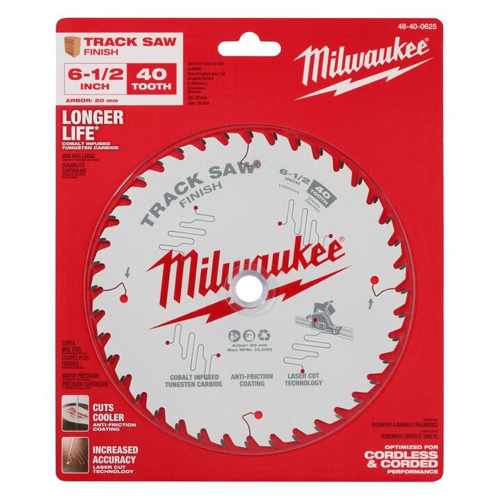 Milwaukee 6-1/2 Inch 40T Finish Track Saw Blade Bundle, 10 Pieces, large image number 7