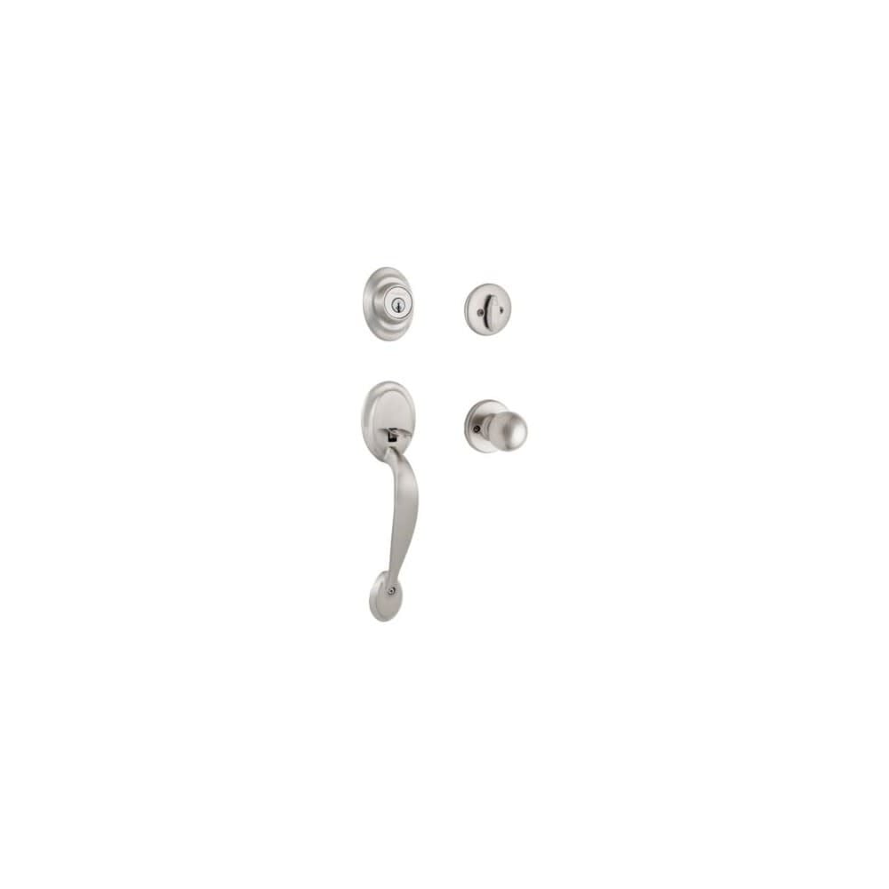 Kwikset Satin Nickel Dakota Single Cylinder Handleset with Polo Knob – 96870-090