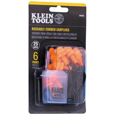 Klein Tools Corded Earplugs 6 Pairs