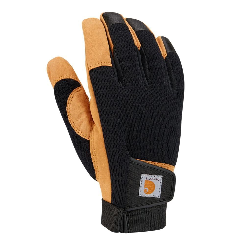 Carhartt Synthetic Leather High Dexterity Touch Sensitive Secure Cuff Gloves - Black Barley