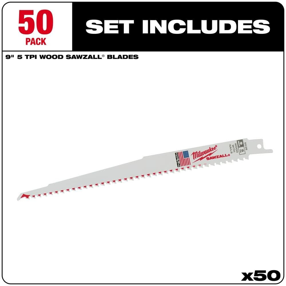 Milwaukee 9 In 5 Tpi Sawzall Blade 50 Pack 48 01 6036 Simolary simolary.com 6