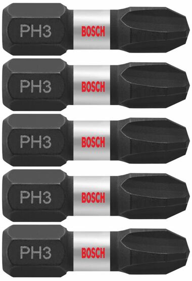 Bosch 5 pc. Impact Tough 1 In. Phillips #3 Insert Bits, large image number 0