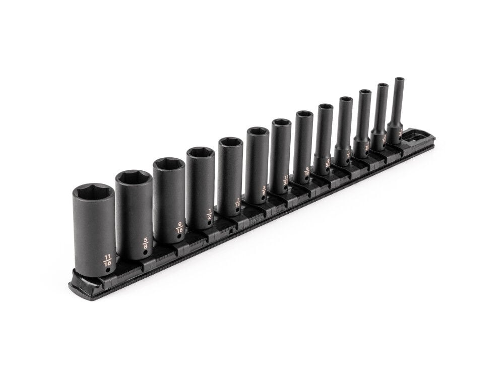 Tekton 1/4 Inch Deep 6 Point Impact Socket Set, 13 Piece (5/32-11/16 Inch), large image number 1