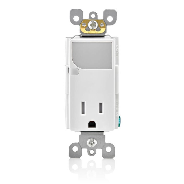 Leviton 15A 125VAC White Combination Decora Receptacle/Outlet, large image number 0