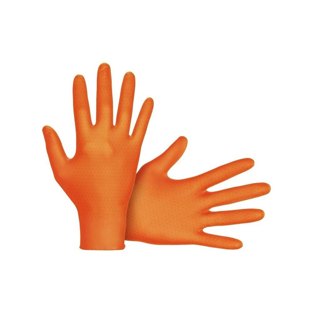 SAS Safety Nitrile Disposable Gloves, Orange, X-Large 100ct, large image number 1