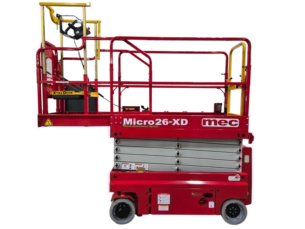 mec 26 Ft. Xtra-Deck Micro Slim Electric Scissor Lift – MICRO26-XD