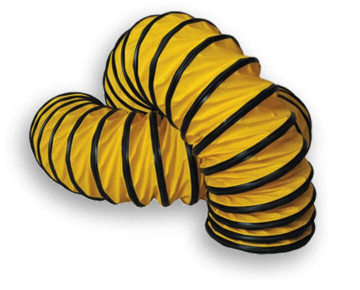 Frost Fighter 12in x 25' Yellow Poly Return Duct Hose with Belt Cuff Attachment