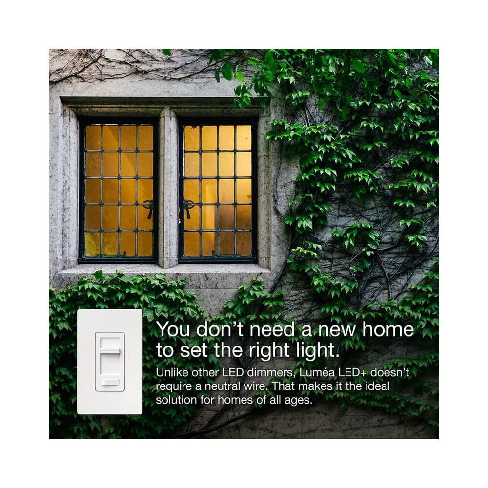 Lutron Lumea 120V 150W 1P Gloss Light Almond Slide Dimmer Switch, large image number 4