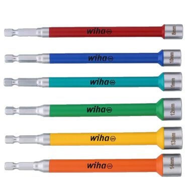 Wiha Nut Setter Color Coded Magnetic Metric Set 6pc