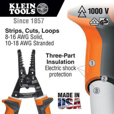 Klein Tools Insulated Wire Stripper/Cutter, large image number 1