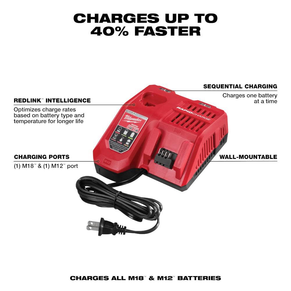Milwaukee M18  M12 Rapid Charging Station Lithium Ion Battery Charger 6 Port NEW 