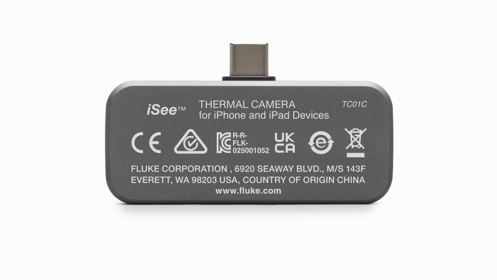 Fluke 25 Hz/256 x 192, iSee Mobile Thermal Imaging Camera for Apple/iOS Devices, Type-C USB Interface, -4 Degree Fahrenheit to 1022 Degree Fahrenheit, large image number 2