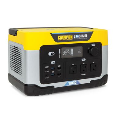 Champion Power Equipment 998-Wh Power Station 2000/1000-Watt Portable Lithium-Ion Battery Solar Generator