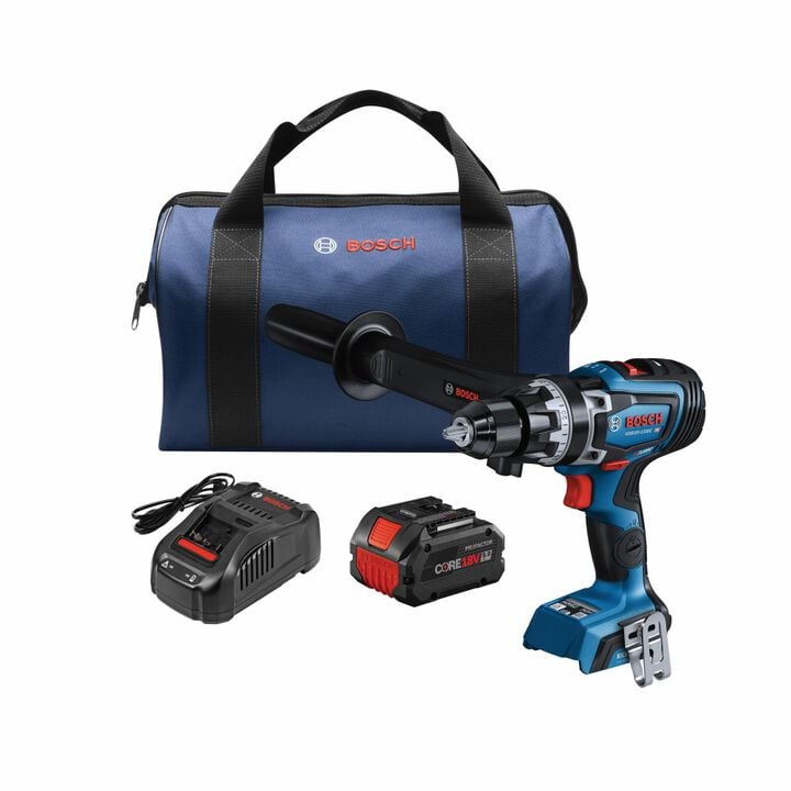 Bosch 18V 1/2 in Hammer Drill Driver Kit with CORE18V 8Ah PROFACTOR Battery Factory Reconditioned, large image number 0