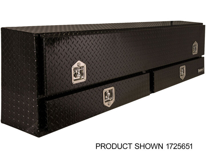 Buyers Products Company 21x13x96 Inch Gloss Black Diamond Tread Aluminum Pick-Up Truck Contractor With Lower Door, large image number 1