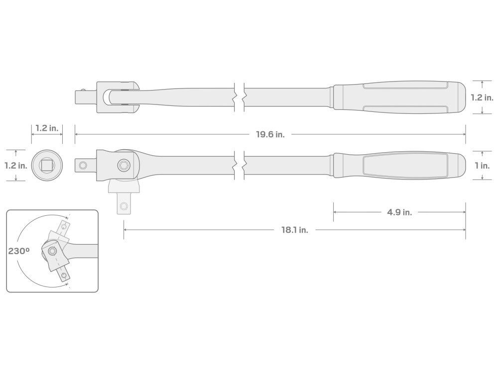 Tekton 3/8 Inch Drive x 18 Inch Comfort Grip Breaker Bar, large image number 7