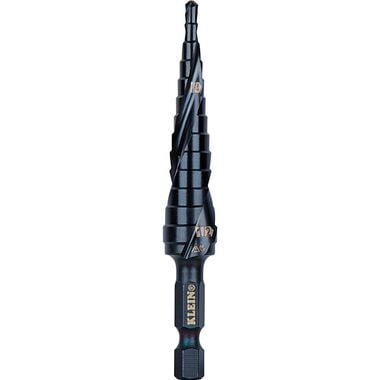 Klein Tools 1/8in to 1/2in Quick Release Sprial Flute Step Drill Bit