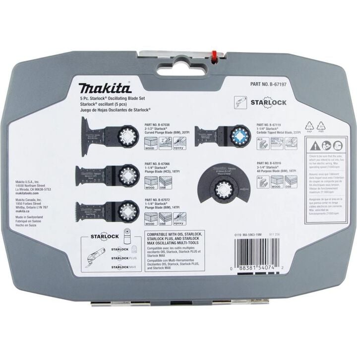 Makita 5 Pc Starlock Oscillating Blade Set, large image number 5