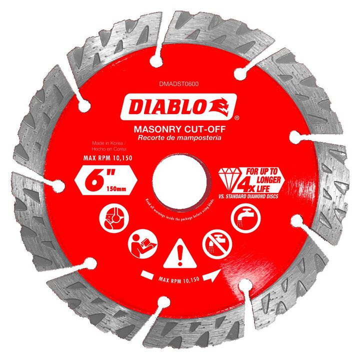 Diablo Tools 6 Inch Segmented Turbo Rim Diamond Cut-Off Blade for Masonry