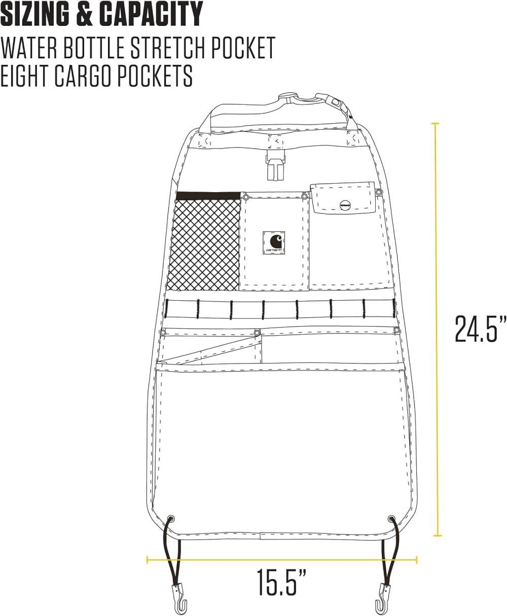 Carhartt Brown Universal CORDURA Car Back Seat Organizer, large image number 7