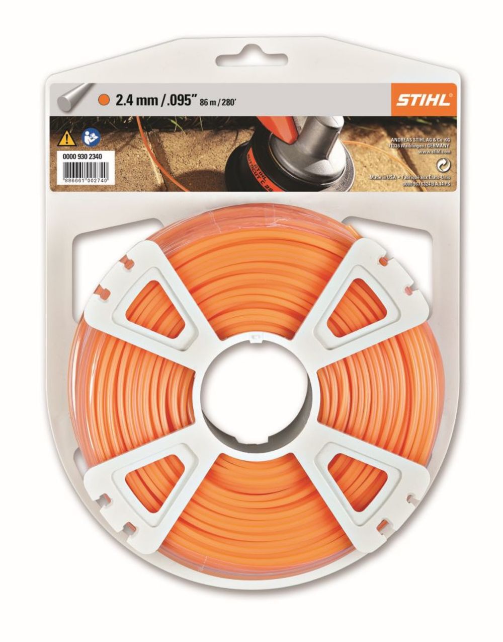 Stihl 0.095in Diameter x 280' Orange Nylon Trimmer Line, large image number 1