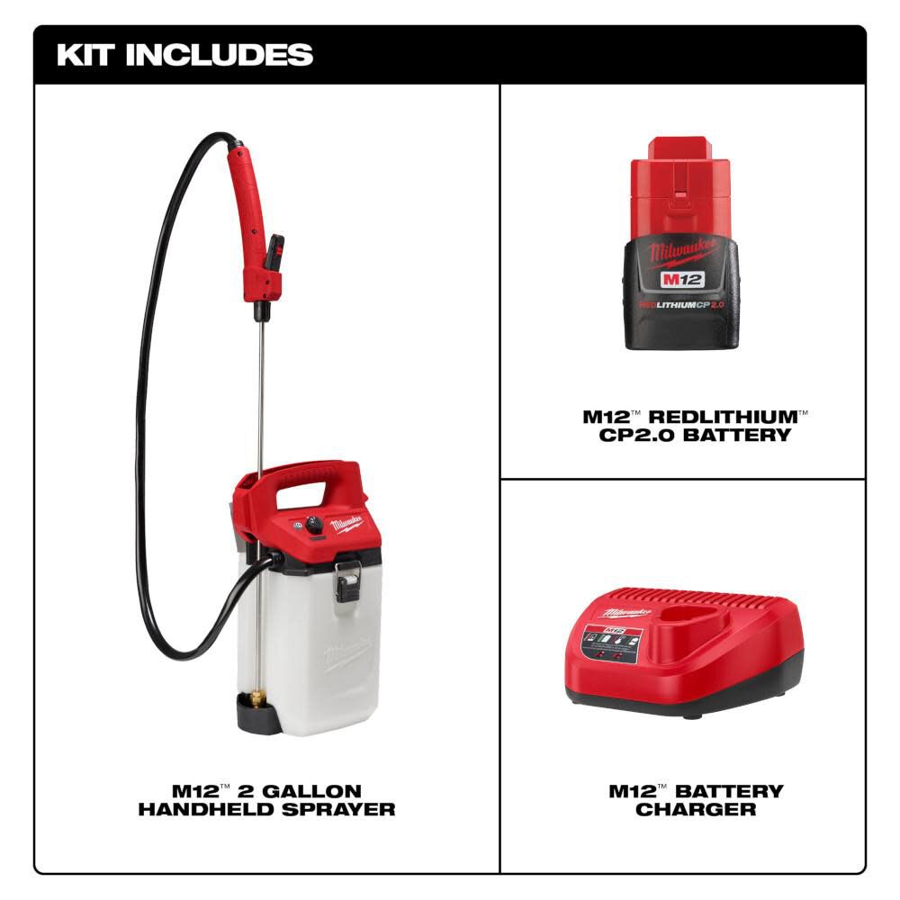 Milwaukee M12 2 Gallon Handheld Sprayer Kit, large image number 3