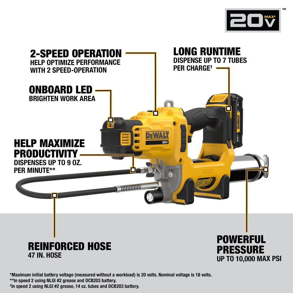 DEWALT 20V MAX 2-Speed Grease Gun Kit, large image number 3