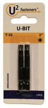 U2 Fasteners U-Bit T30 2 Inch Impact Bits 2 Pack, small image number 2