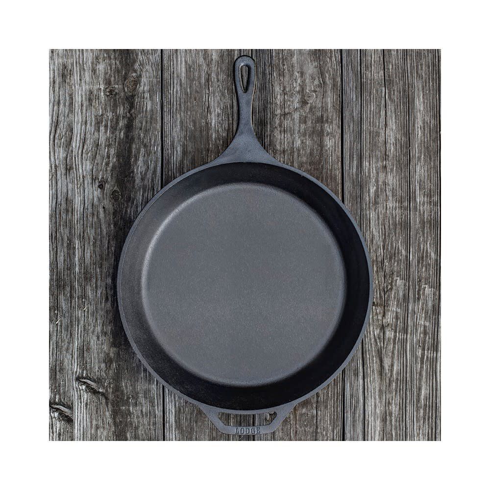 Lodge Cast Iron 15 Inch Black Cast Iron Seasoned Skillet, large image number 4