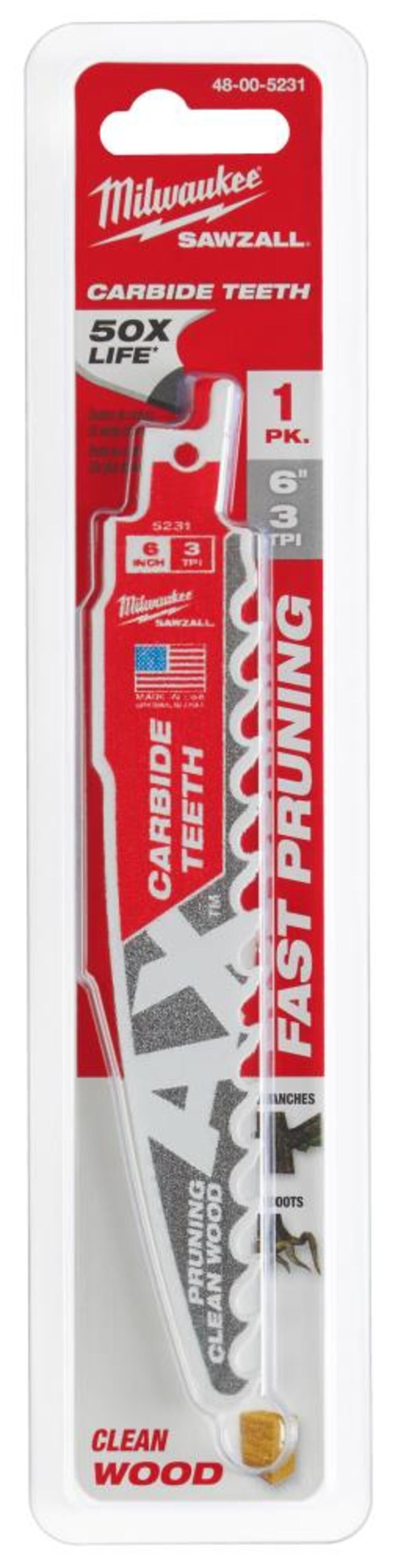 Milwaukee 6inch 3 TPI The AX with Carbide Teeth for Pruning & Clean Wood SAWZALL Blade 1PK, large image number 13