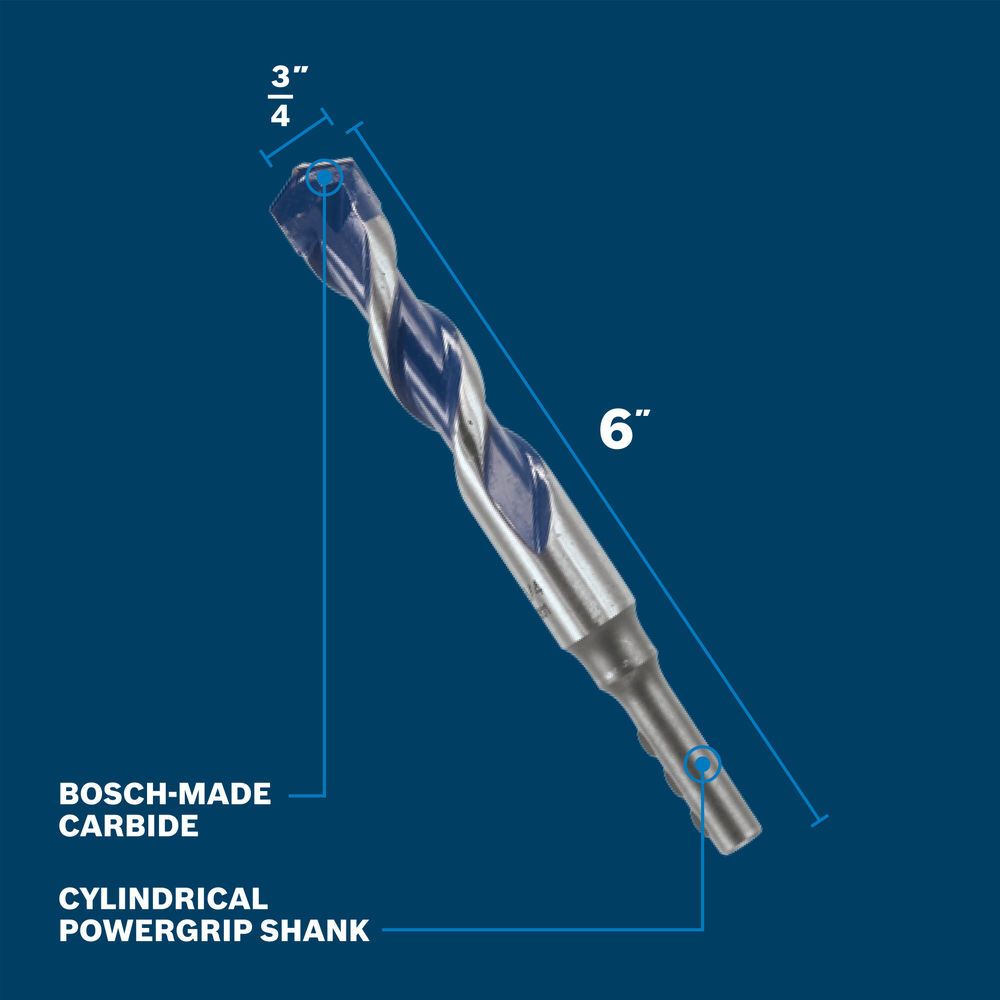 Bosch 3/4 Inch x 6 Inch Blue Xtreme Bit, large image number 2