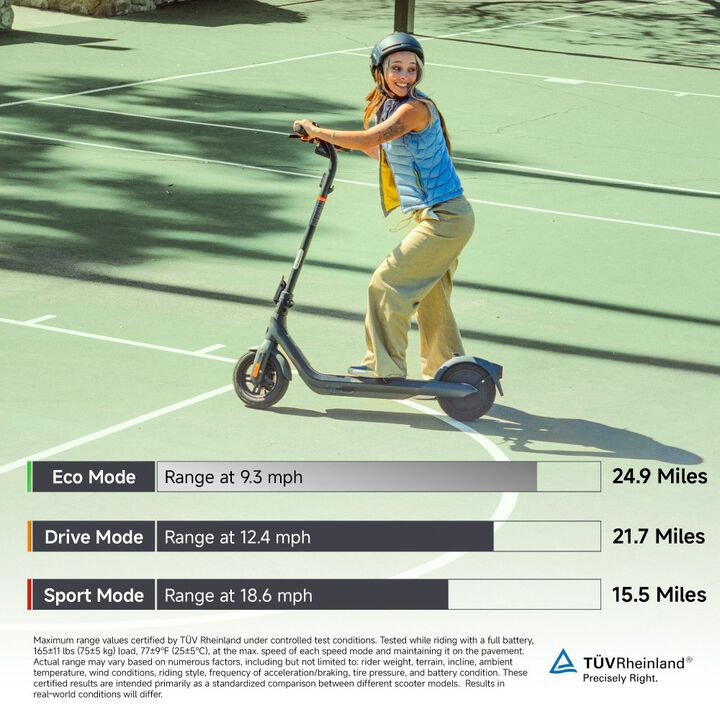 Segway E2 Pro Electric Scooter 18.6 MPH Black, large image number 4