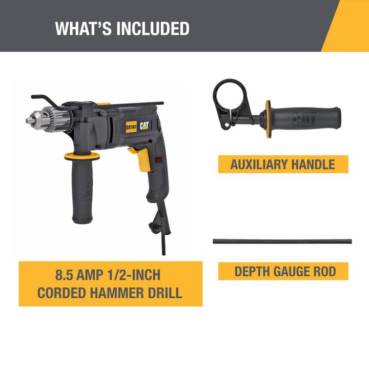 CAT DX161U 8.5-Amp 1/2 in Corded Hammer Drill, large image number 1