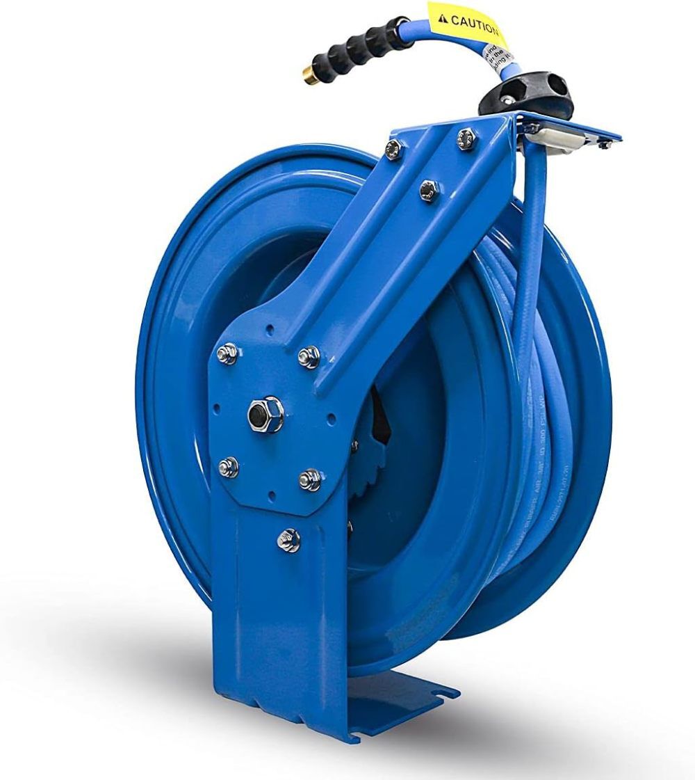 BluBird 3/8 Inch x 75 Ft Black Steel Retractable Air Hose Reel, large image number 2