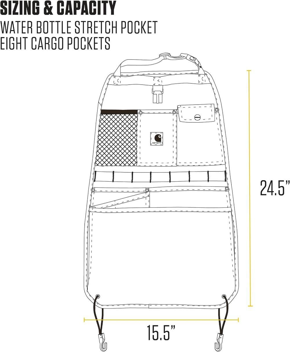 Carhartt Black Universal CORDURA Car Back Seat Organizer, large image number 5