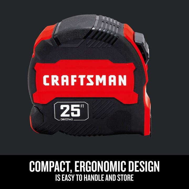 CRAFTSMAN 25 Ft. Compact Easy Grip Tape Measure, large image number 2