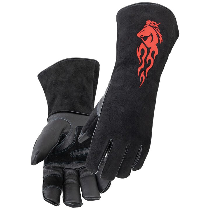 Black Stallion BSX Pigskin Stick Welding Gloves Black Medium