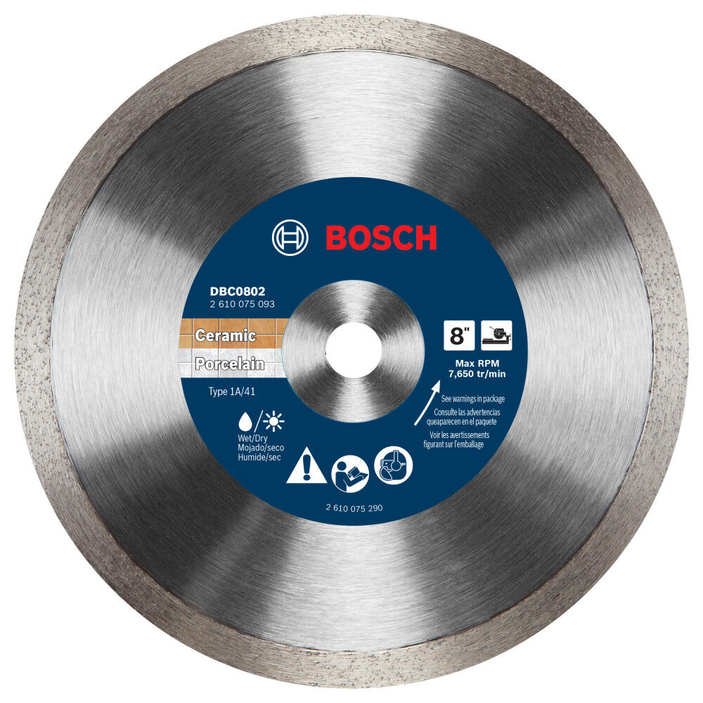 Bosch 8 Inch Continuous Diamond Blade for Porcelain and Marble – DBC0802