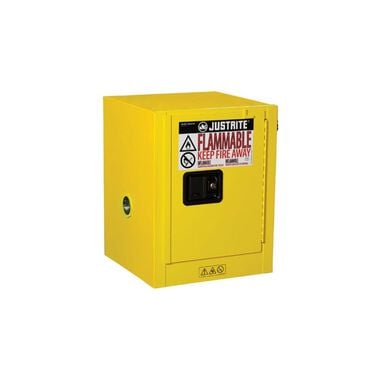 Justrite 4 Gallon Yellow Steel Manual Close Flammable Cabinet