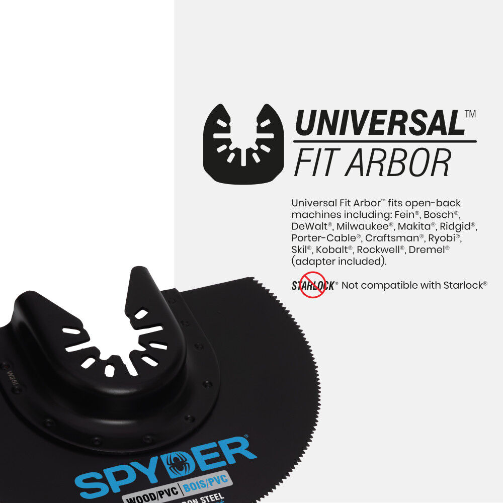 Spyder 4 Inch Half Moon Oscillating Tool Blade for Clean Wood and PVC, large image number 5