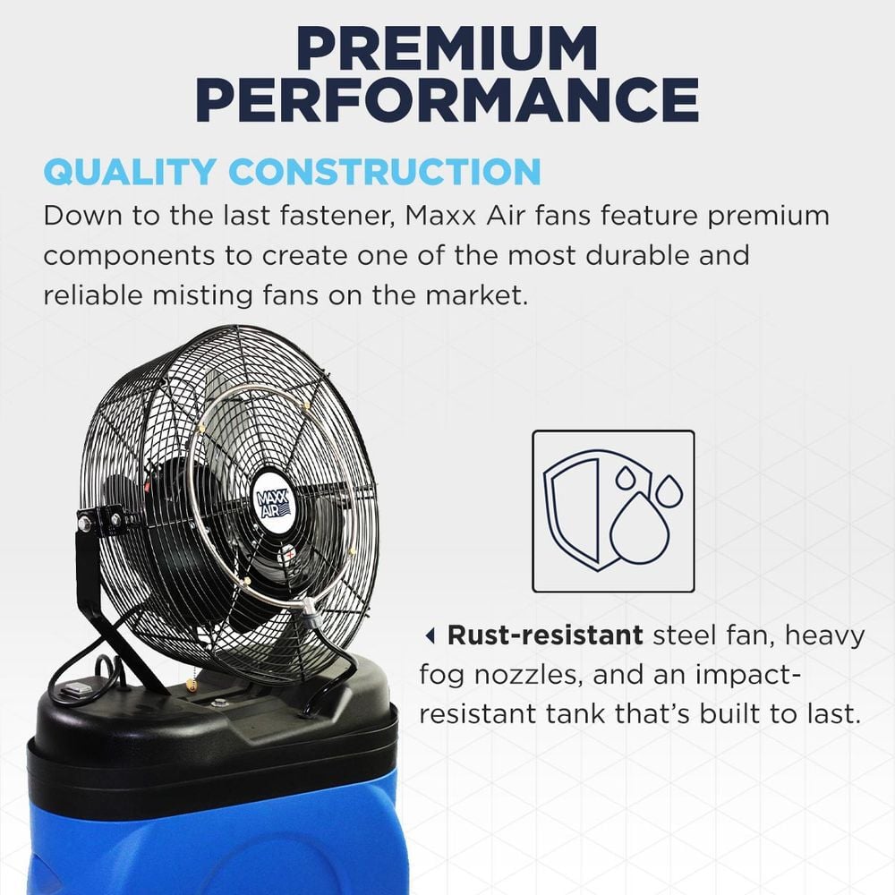 Maxx Air 14 Inch 1000 CFM 120V 3-Speed Misting Fan with 20 Gallon Tank, large image number 8