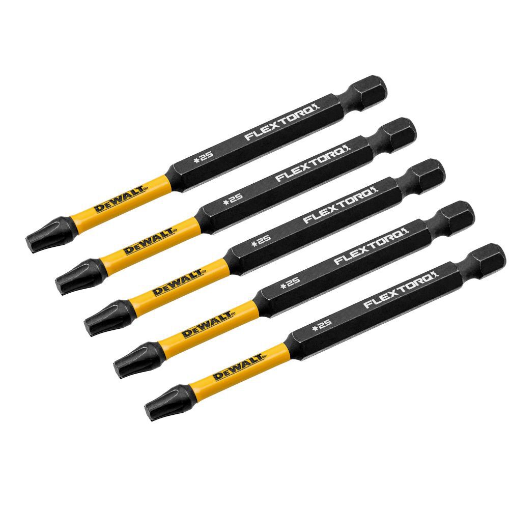 ダブルフローリン　5枚セット DEWALT 3.5In Torx T25 Flextorq 5 Pack DWAF3TX25IR5 - Acme Tools